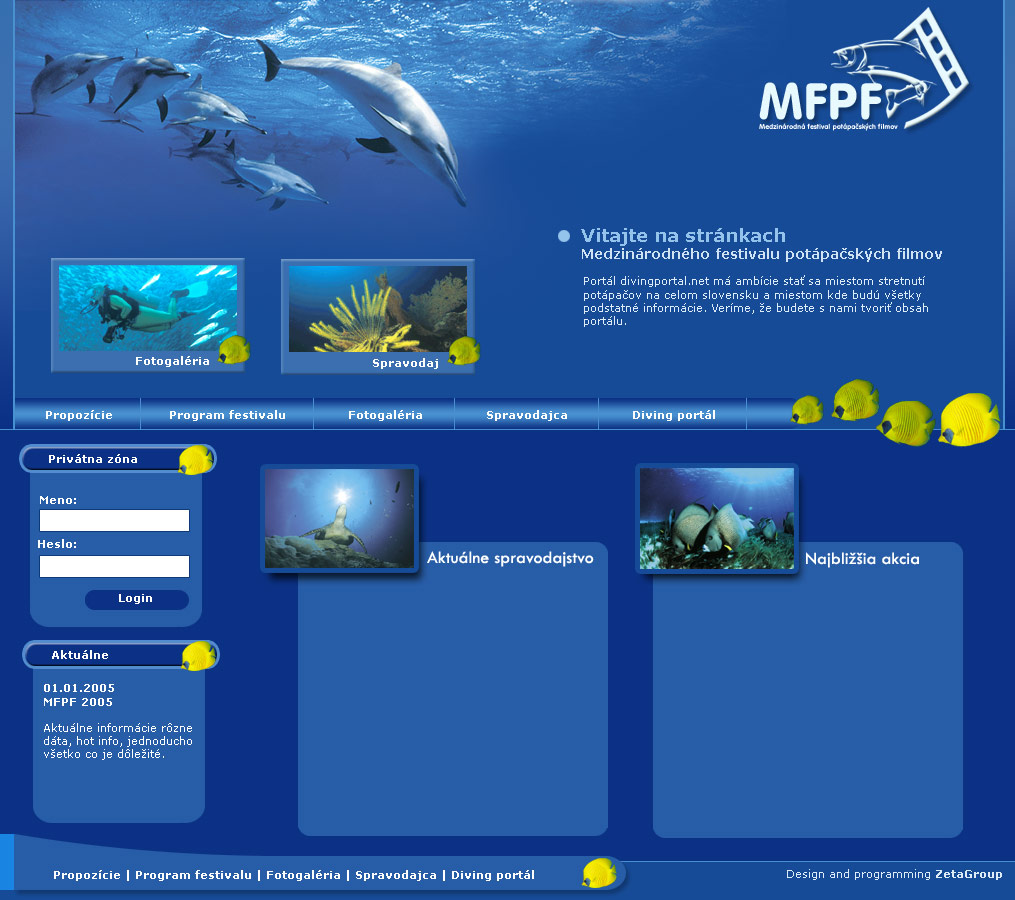 Diving portál a MFPF